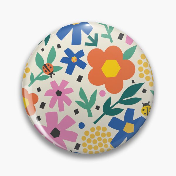 Aperçu de l'œuvre Motif floral et coccinelle ludique – Design nature coloré créée et vendue par HotFluff.