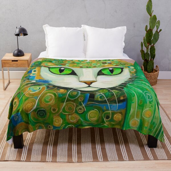 Item preview, Gustav Klimt Cat with Bright Green Eyes designed and sold by Vicky Brago-Mitchell®.