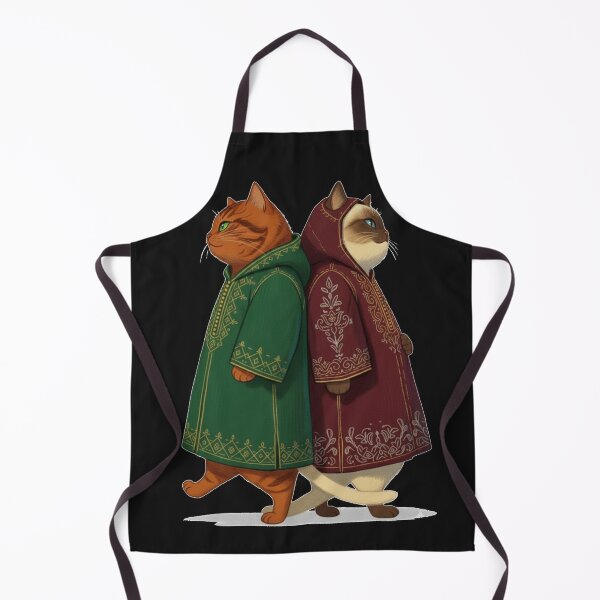 Item preview, Moroccan Autumn Cat Duo in Hand-Embroidered Djellabas designed and sold by designwiss.
