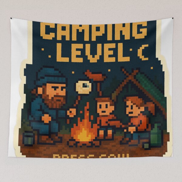 Item preview, Camping Level – Pixel Adventure designed and sold by Boldolka.