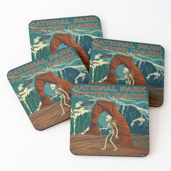 Item preview, National Park After Dark Skeletons Love Under Alien Sky designed and sold by SkeletonsDanger.