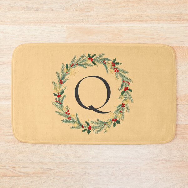 Item preview, Christmas Monogram Letter Q Ornament Wreath – Holiday Initial Gift 2025 designed and sold by Punnyverse.