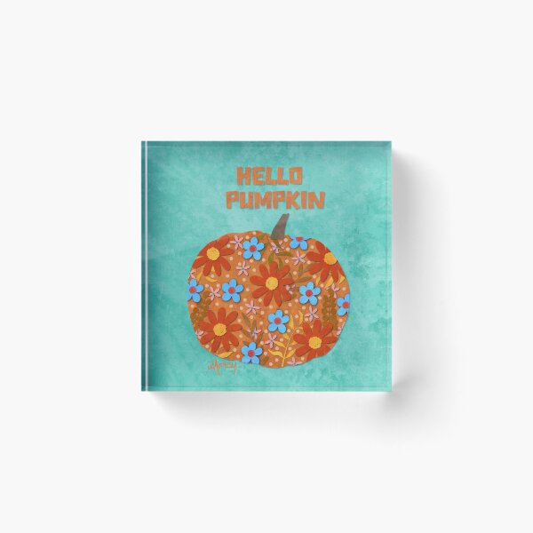 Item preview, Hello Pumpkin Fall Floral Collage designed and sold by MarcyBrennanArt.