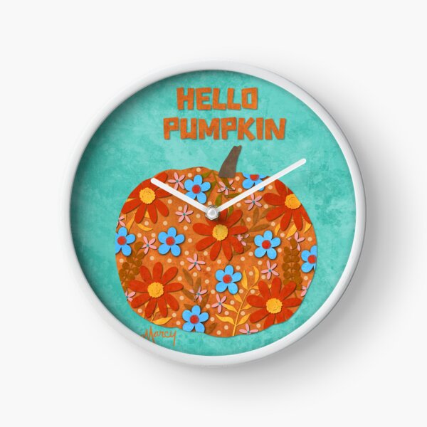Item preview, Hello Pumpkin Fall Floral Collage designed and sold by MarcyBrennanArt.