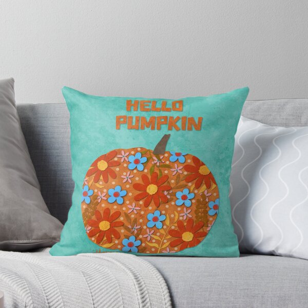 Item preview, Hello Pumpkin Fall Floral Collage designed and sold by MarcyBrennanArt.
