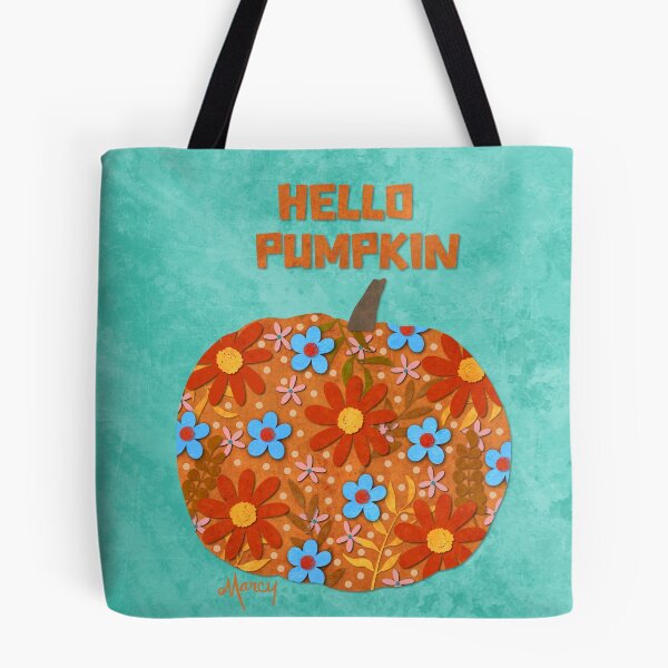 Item preview, Hello Pumpkin Fall Floral Collage designed and sold by MarcyBrennanArt.