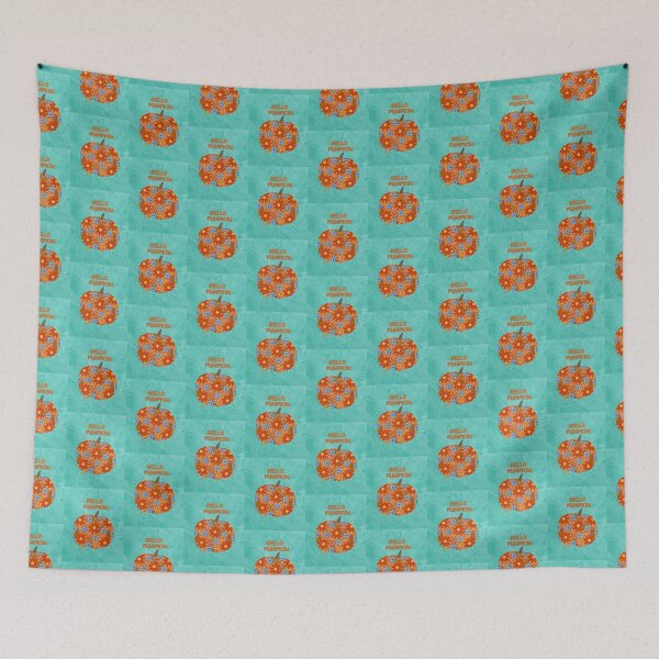 Item preview, Hello Pumpkin Fall Floral Collage designed and sold by MarcyBrennanArt.