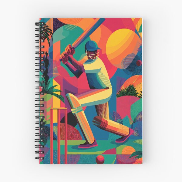 Item preview, Psychedelic twist on a cricket scene with bold colors and abstract shapes Art Inspired By Nature And The Active Outdoors designed and sold by CDC40.