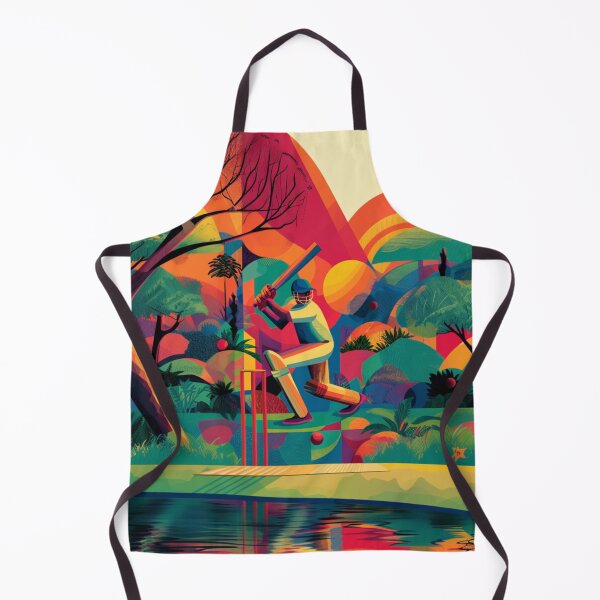 Item preview, Psychedelic twist on a cricket scene with bold colors and abstract shapes Art Inspired By Nature And The Active Outdoors designed and sold by CDC40.