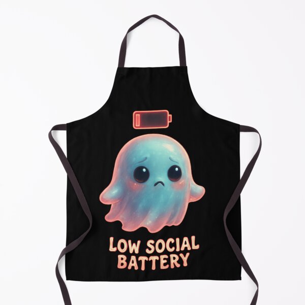 Item preview, Low Social Battery kawaii Ghost designed and sold by Expender Hub.