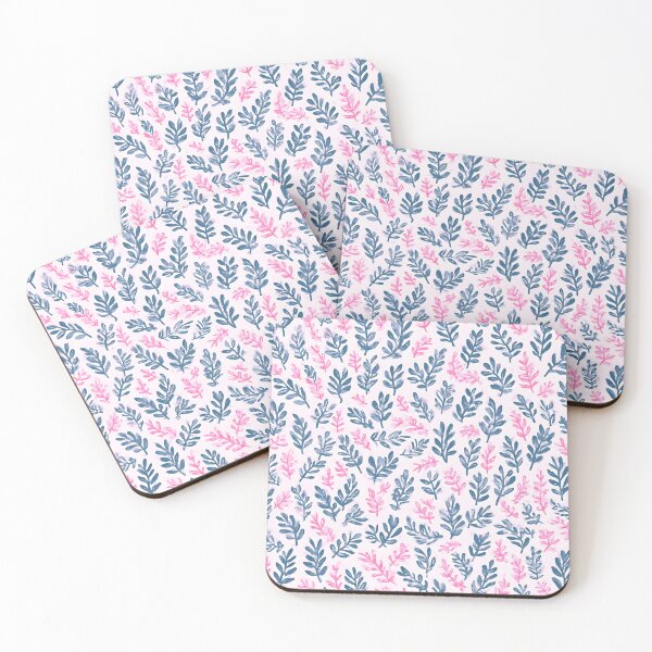 Item preview, Blue and Pink Laurel Leaf Print designed and sold by LeafPrints.