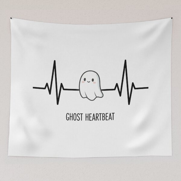 Item preview, Cute Ghost Halloween Heartbeat Design designed and sold by Silent Watch Threads..
