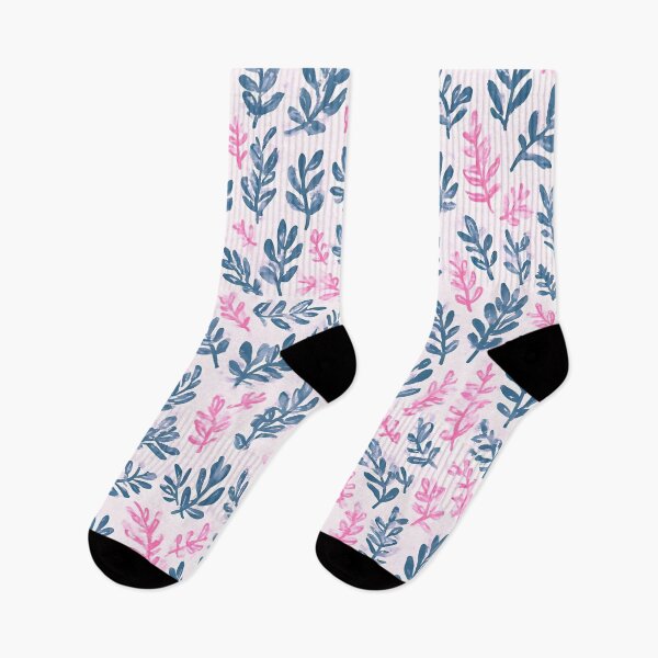 Item preview, Blue and Pink Laurel Leaf Print designed and sold by LeafPrints.