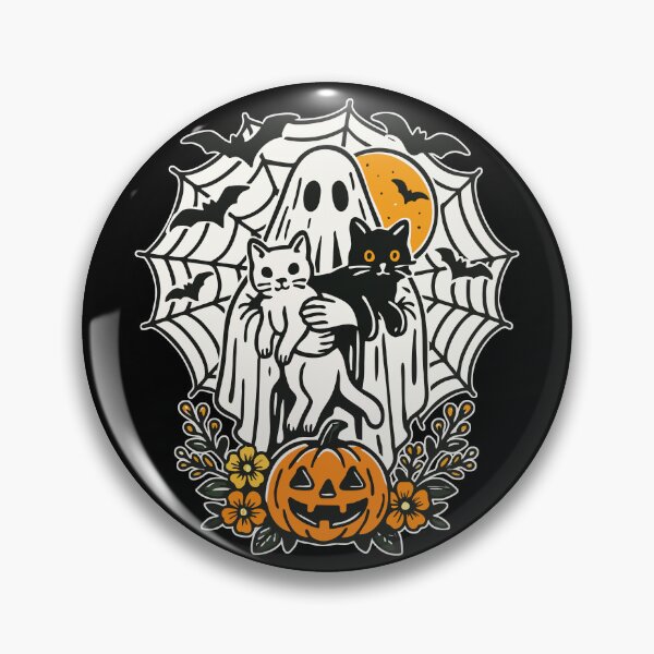 Item preview, Floral Ghost Halloween Cat Vintage designed and sold by TomFrontierArt.