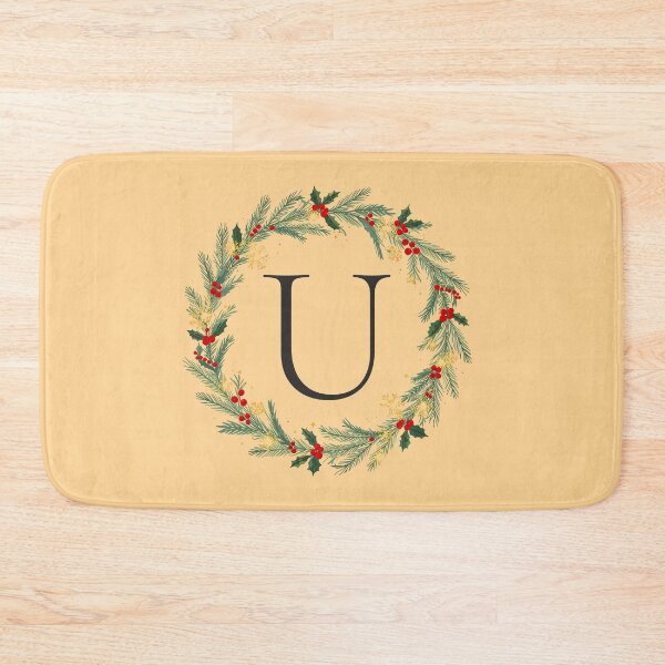 Item preview, Christmas Monogram Letter U Ornament Wreath – Holiday Initial Gift 2025 designed and sold by Punnyverse.