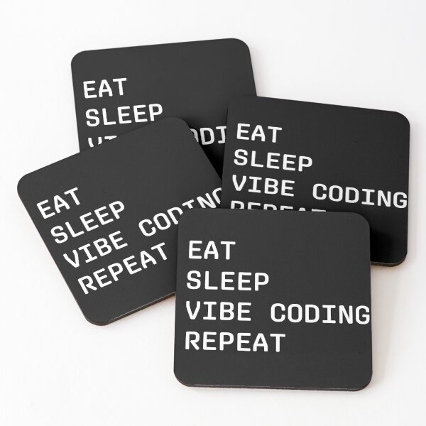 Item preview, Eat Sleep Vibe Coding Repeat Minimalist Quote for black designs designed and sold by Coowo22.