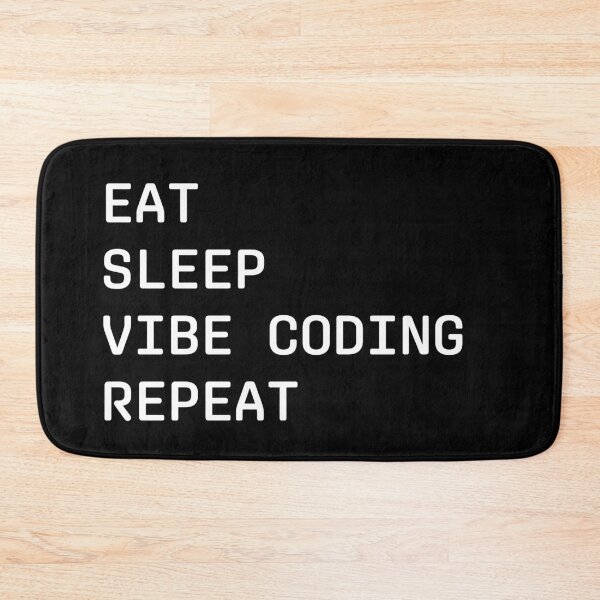 Item preview, Eat Sleep Vibe Coding Repeat Minimalist Quote for black designs designed and sold by Coowo22.