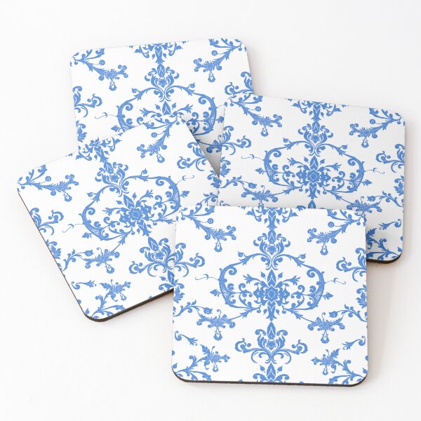 Item preview, Blue and White Mediterranean Filigree Seamless Repeat designed and sold by Sharon Schwalbe.
