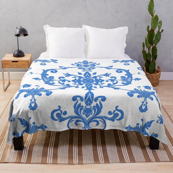 Item preview, Blue and White Mediterranean Filigree Seamless Repeat designed and sold by Sharon Schwalbe.