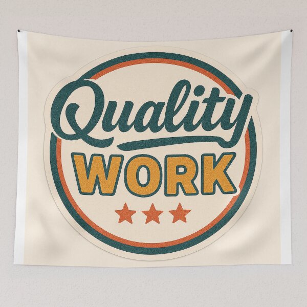Item preview, Quality Work – Retro Badge for Workwear designed and sold by ZeMa-JA.