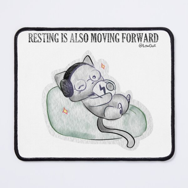 Item preview, Watercolor Cat with Quote – Resting Is Also Moving Forward designed and sold by lowder.