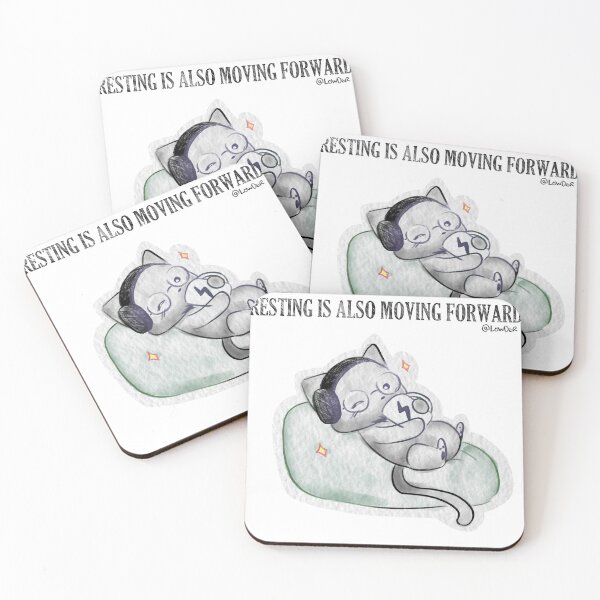 Item preview, Watercolor Cat with Quote – Resting Is Also Moving Forward designed and sold by lowder.
