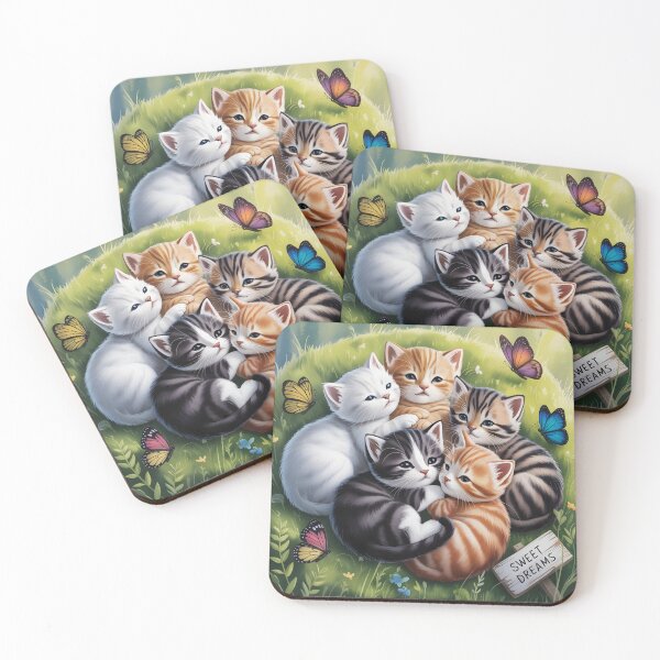 Item preview, Five kittens cuddling for sweet dreams. designed and sold by EchoAtelier.