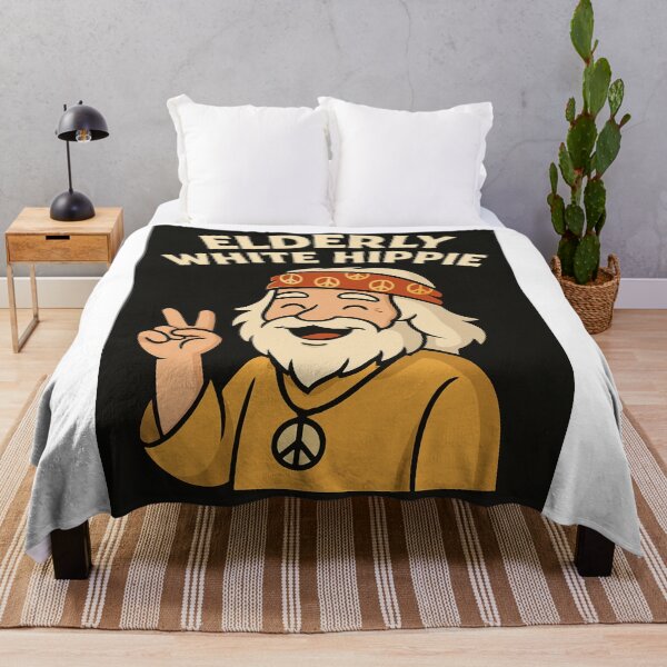 Item preview, Elderly White Hippie – Funny Peace and Love Retro Design designed and sold by SlomianyPisarz.