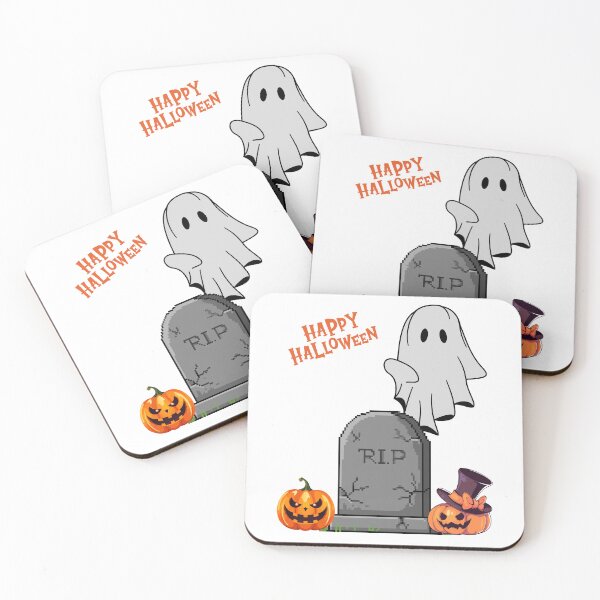 Item preview, Happy Halloween With Two Jack-o'-Lanterns And a Ghost.  designed and sold by Dinasshop.