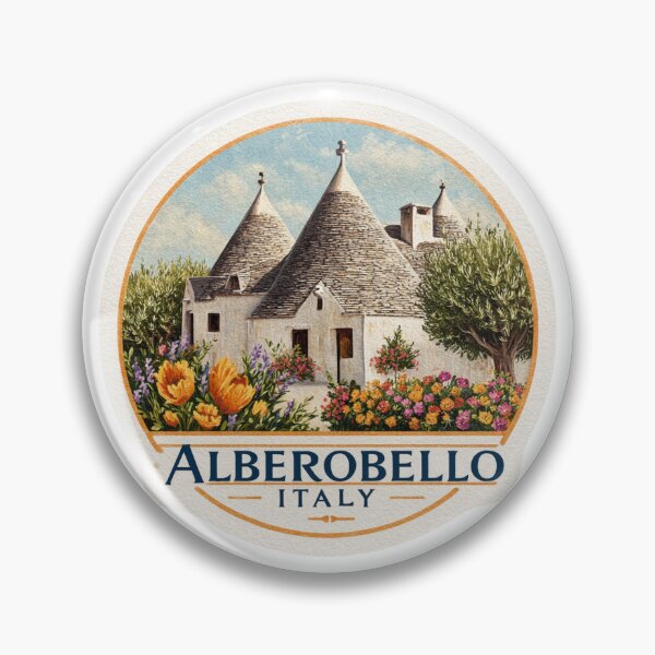 Item preview, Alberobello Italy Vintage Travel Sticker Trullo Houses designed and sold by Blurbean.