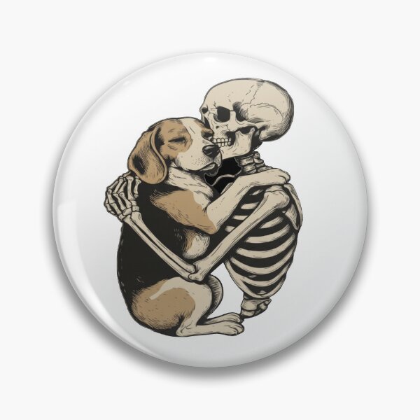 Item preview, Beagle Hugging a Skeleton, Love Beyond Grave, Beagle Dog Lover T-Shirt designed and sold by Bloodaxe.