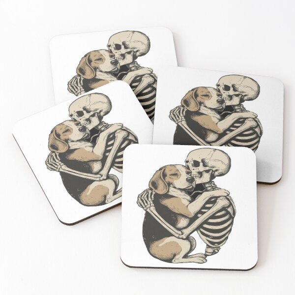 Item preview, Beagle Hugging a Skeleton, Love Beyond Grave, Beagle Dog Lover T-Shirt designed and sold by Bloodaxe.