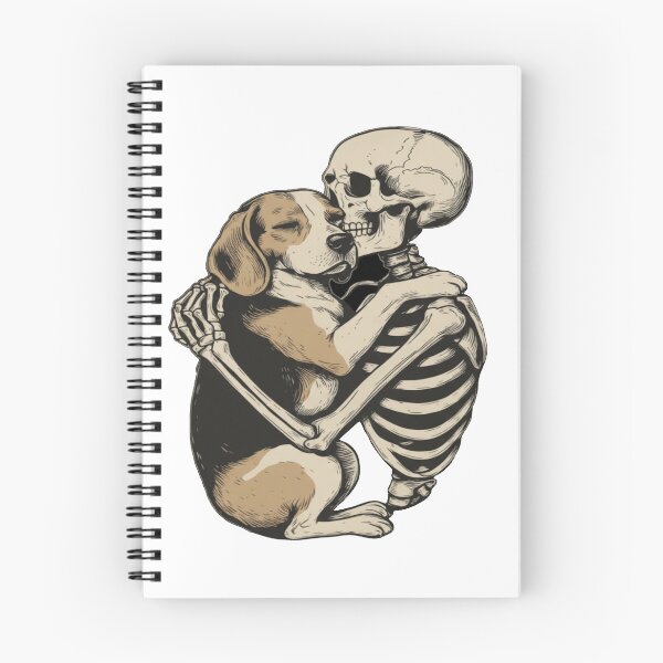 Item preview, Beagle Hugging a Skeleton, Love Beyond Grave, Beagle Dog Lover T-Shirt designed and sold by Bloodaxe.