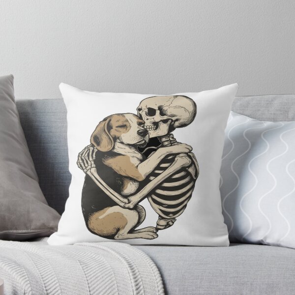 Item preview, Beagle Hugging a Skeleton, Love Beyond Grave, Beagle Dog Lover T-Shirt designed and sold by Bloodaxe.