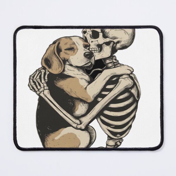 Item preview, Beagle Hugging a Skeleton, Love Beyond Grave, Beagle Dog Lover T-Shirt designed and sold by Bloodaxe.