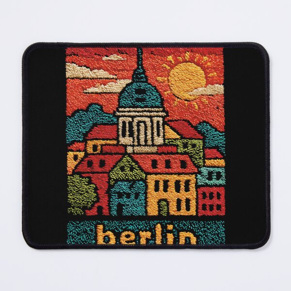 Item preview, Berlin Cathedral Sunset Poster in a Vintage Embroidered Style designed and sold by TuncGK.