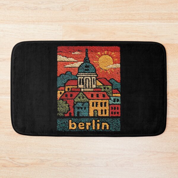Item preview, Berlin Cathedral Sunset Poster in a Vintage Embroidered Style designed and sold by TuncGK.
