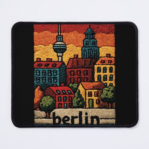 Item preview, Berlin TV Tower Poster in a Retro Latch Hook Art Style designed and sold by TuncGK.