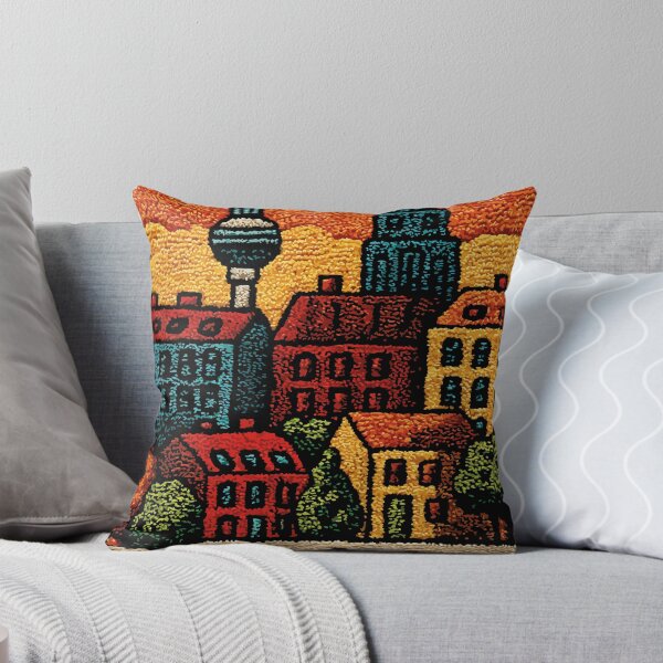 Item preview, Berlin TV Tower Poster in a Retro Latch Hook Art Style designed and sold by TuncGK.