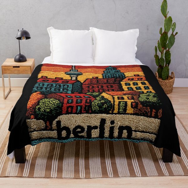 Item preview, Berlin TV Tower Poster in a Retro Latch Hook Art Style designed and sold by TuncGK.
