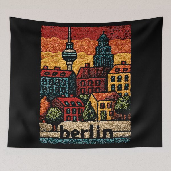 Artikelvorschau, Berliner Fernsehturm-Poster im Retro-Knüpfkunststil entworfen und verkauft von TuncGK.