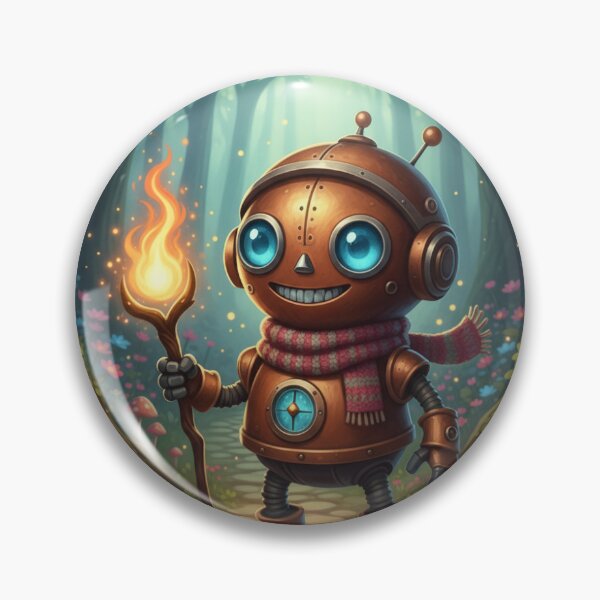 Item preview, Cogsworth (The friendly, bronze robot with a staff and striped scarf) designed and sold by Artisyours.