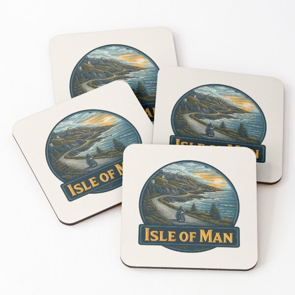 Item preview, Isle of Man Vintage Travel Sticker - Retro Coastal Road & Motorcycle Design designed and sold by Blurbean.