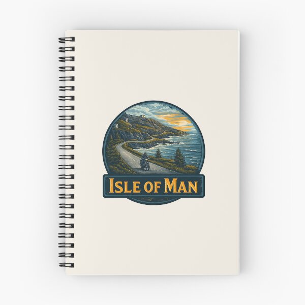 Item preview, Isle of Man Vintage Travel Sticker - Retro Coastal Road & Motorcycle Design designed and sold by Blurbean.