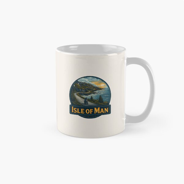Item preview, Isle of Man Vintage Travel Sticker - Retro Coastal Road & Motorcycle Design designed and sold by Blurbean.
