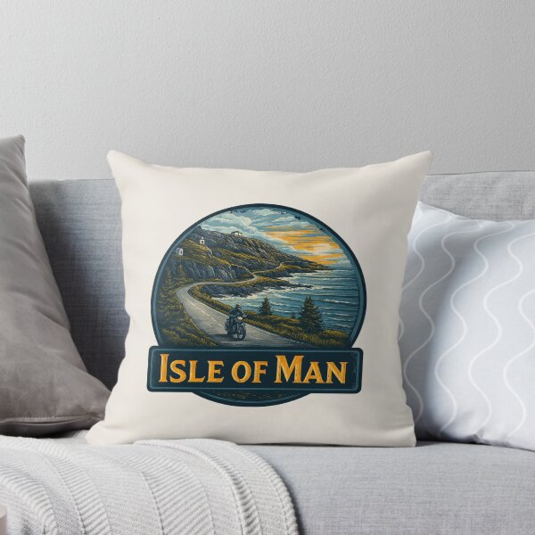 Item preview, Isle of Man Vintage Travel Sticker - Retro Coastal Road & Motorcycle Design designed and sold by Blurbean.