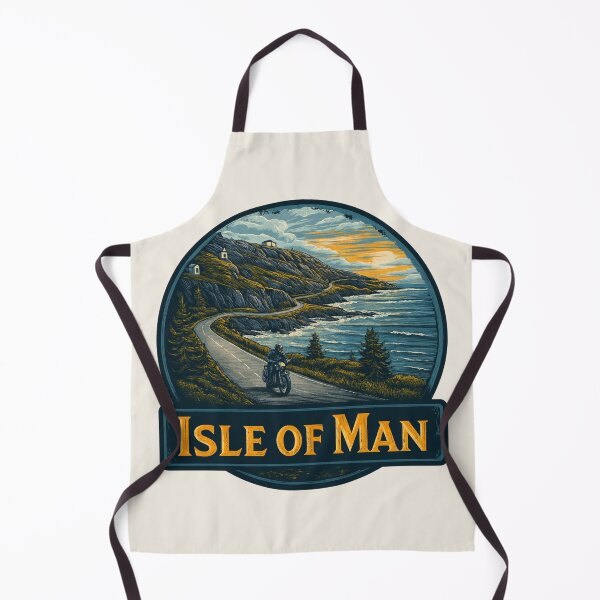 Item preview, Isle of Man Vintage Travel Sticker - Retro Coastal Road & Motorcycle Design designed and sold by Blurbean.