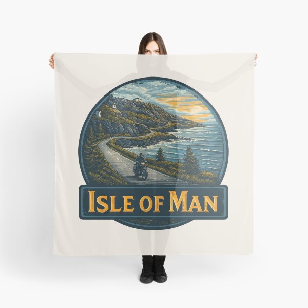 Item preview, Isle of Man Vintage Travel Sticker - Retro Coastal Road & Motorcycle Design designed and sold by Blurbean.