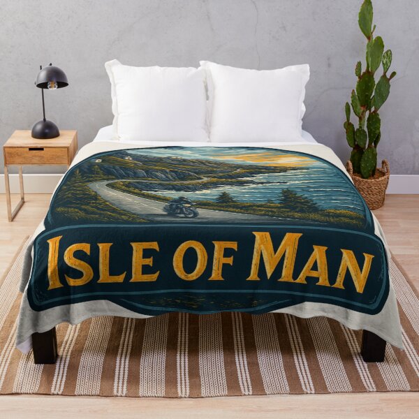 Item preview, Isle of Man Vintage Travel Sticker - Retro Coastal Road & Motorcycle Design designed and sold by Blurbean.