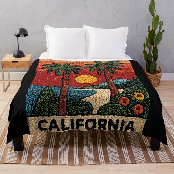 Item preview, California Coastal Road Trip Poster in a Vintage Tapestry Style designed and sold by TuncGK.
